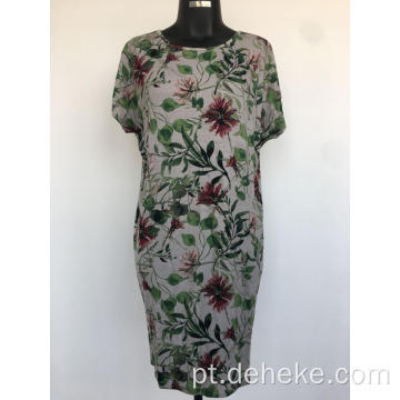 Moda feminina de malha floral vestido